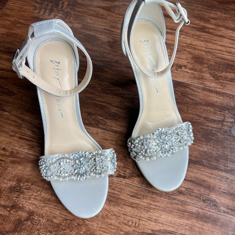 Betsey Johnson Silver Embellished Heels